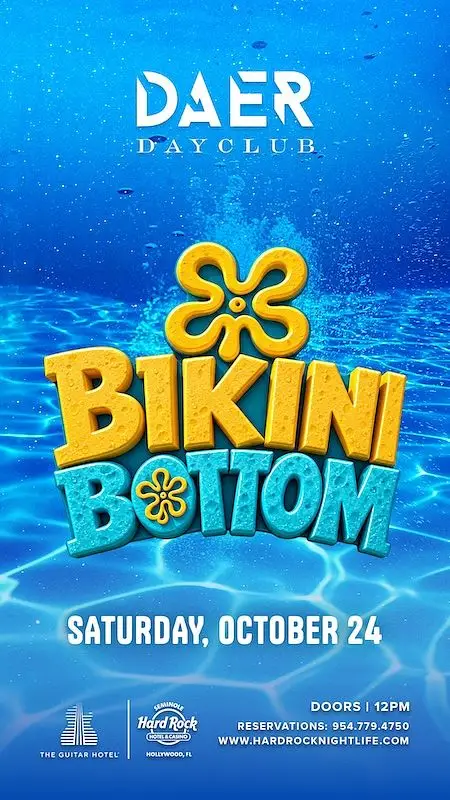 Flyer for Bikini Bottom at DAER Dayclub