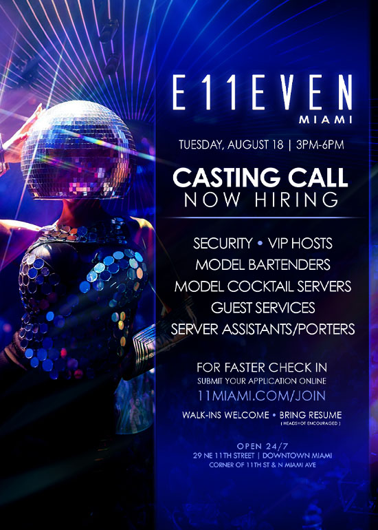 E11EVEN MIAMI CASTING CALL