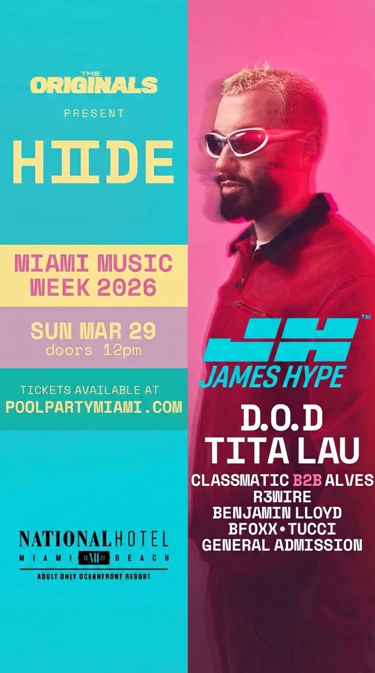 Sunday March 29 at National Hotel with Sounds by James Hype