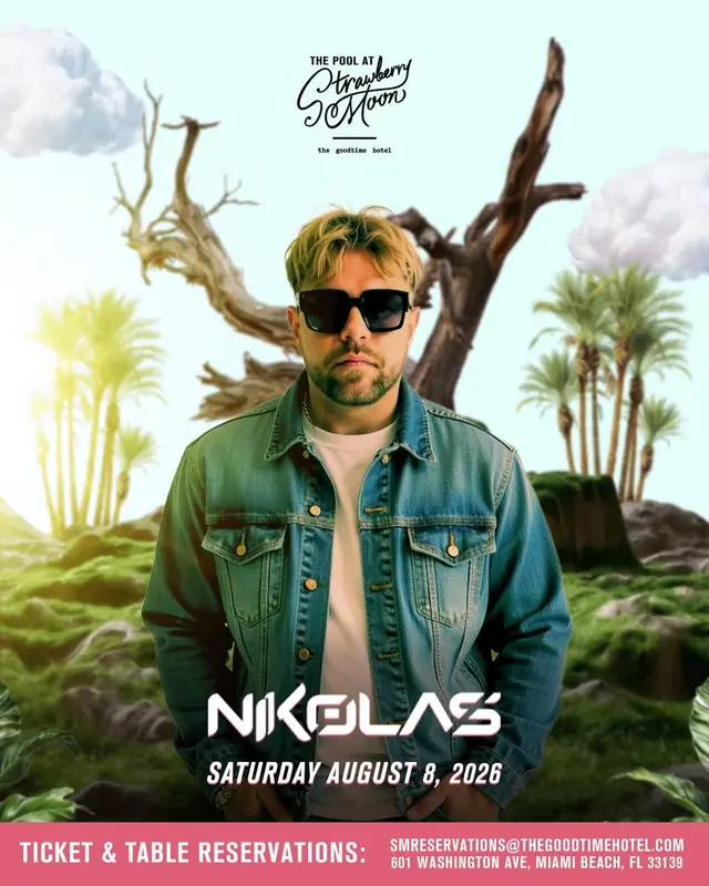 Saturday August 8th at Strawberry Moon ft. NIKOLAS